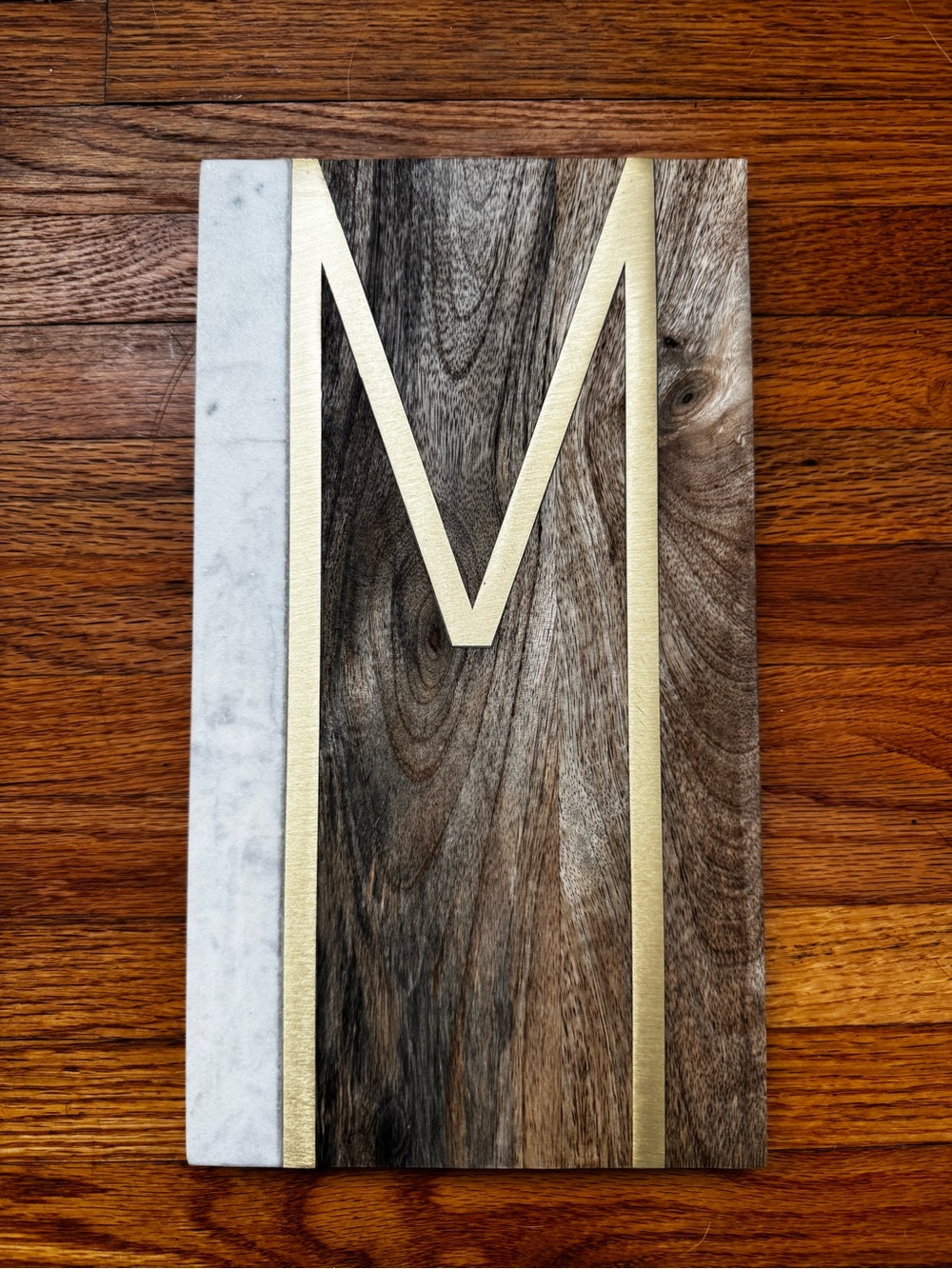 Crate&Barrel Gray Wood-Grain Decorative Panel